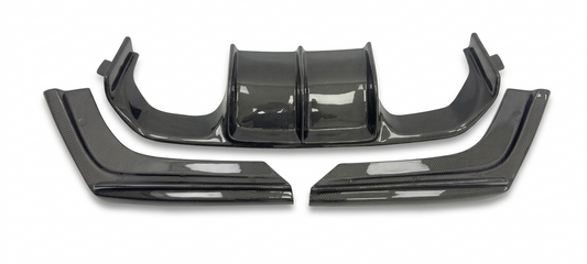 BMW F82 M4 V-Style Rear Diffuser — 3-Piece — Wet Carbon Fiber