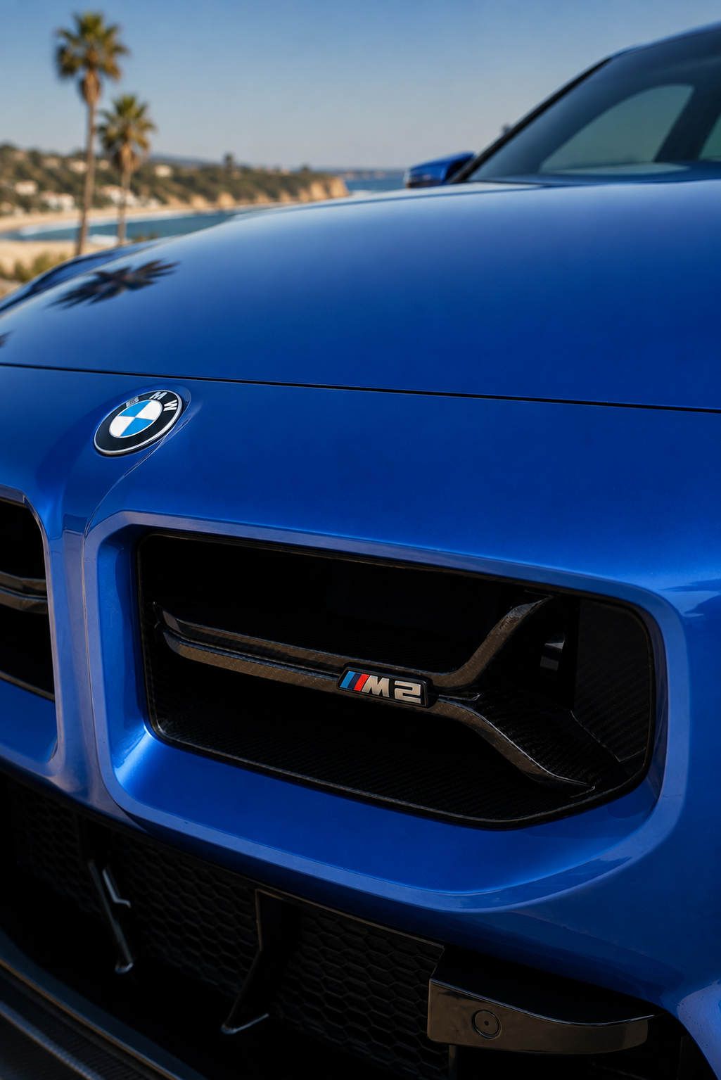 BMW G87 M2 CSL Style Grille & R44 Style Front Lip — Wet Carbon