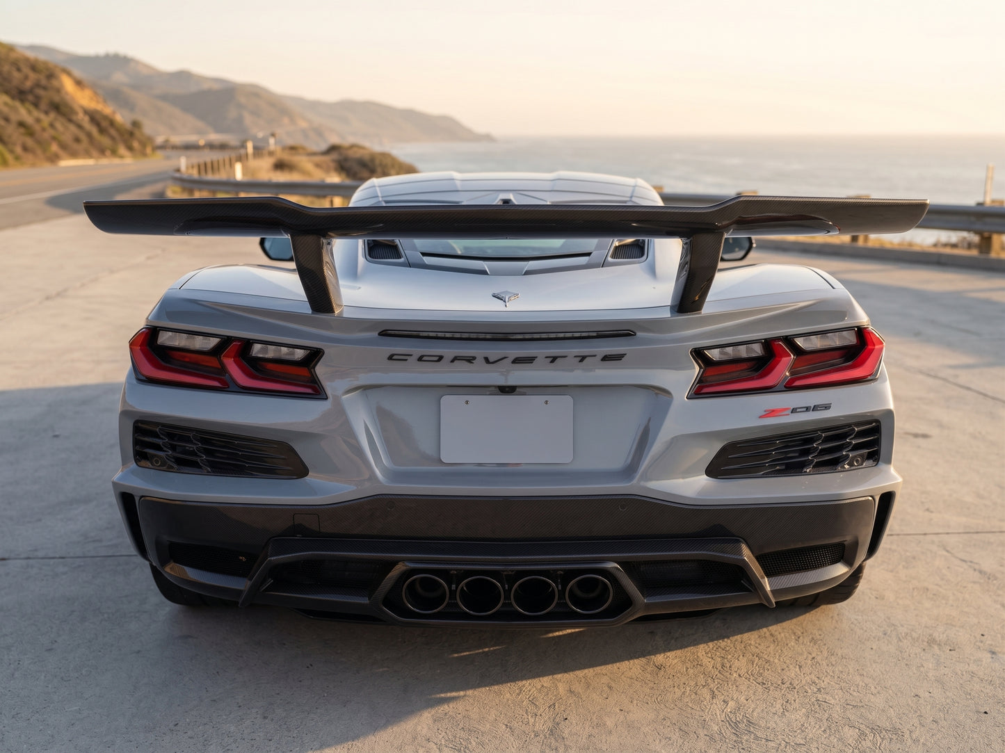 Corvette C8 Z06 Carbon Fiber Aero Package | Double-Sided ST-Style Vented Hood & ZR1-Style High Rear Wing
