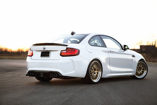 F87 M2 Kohlen Style Carbon Fiber Rear Diffuser with LED 3rd Brake Light